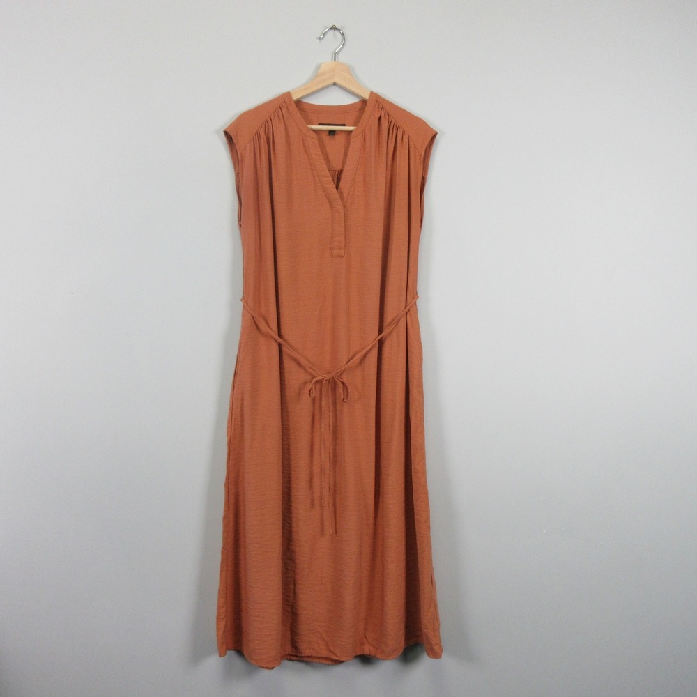 Banana Republic Pink Sand Dune Shirred Midi Dress Women's Size S